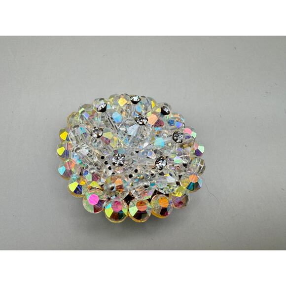 Vintage Aurora Borealis Crystal Brooch Pin - Picture 4 of 9